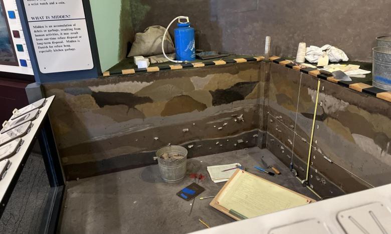 Archeology exhibit at Plum Bayou Mounds Archeological State Park. 